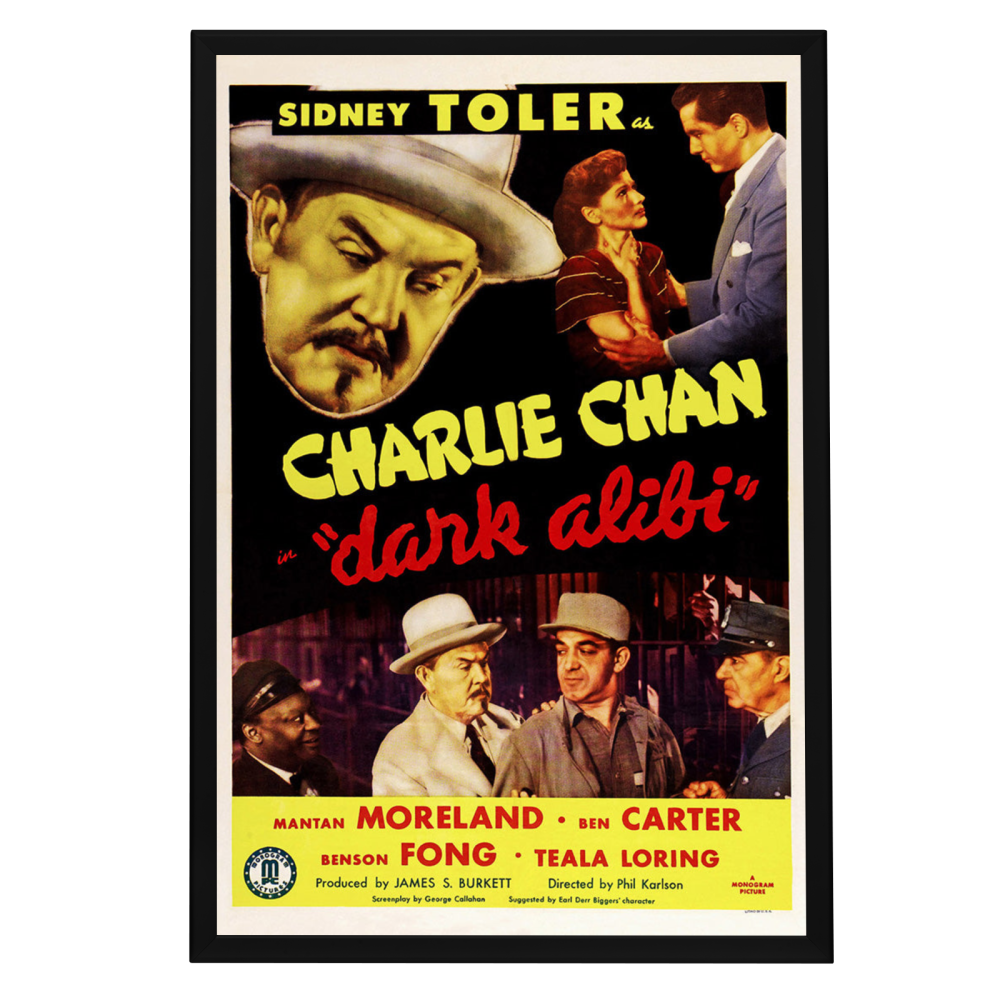 "Charlie Chan in Dark Alibi" (1946) Framed Movie Poster