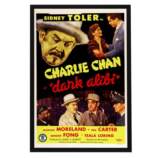 "Charlie Chan in Dark Alibi" (1946) Framed Movie Poster