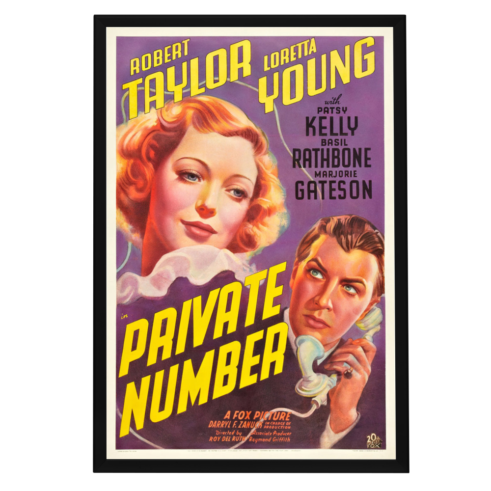 "Private Number" (1936) Framed Movie Poster