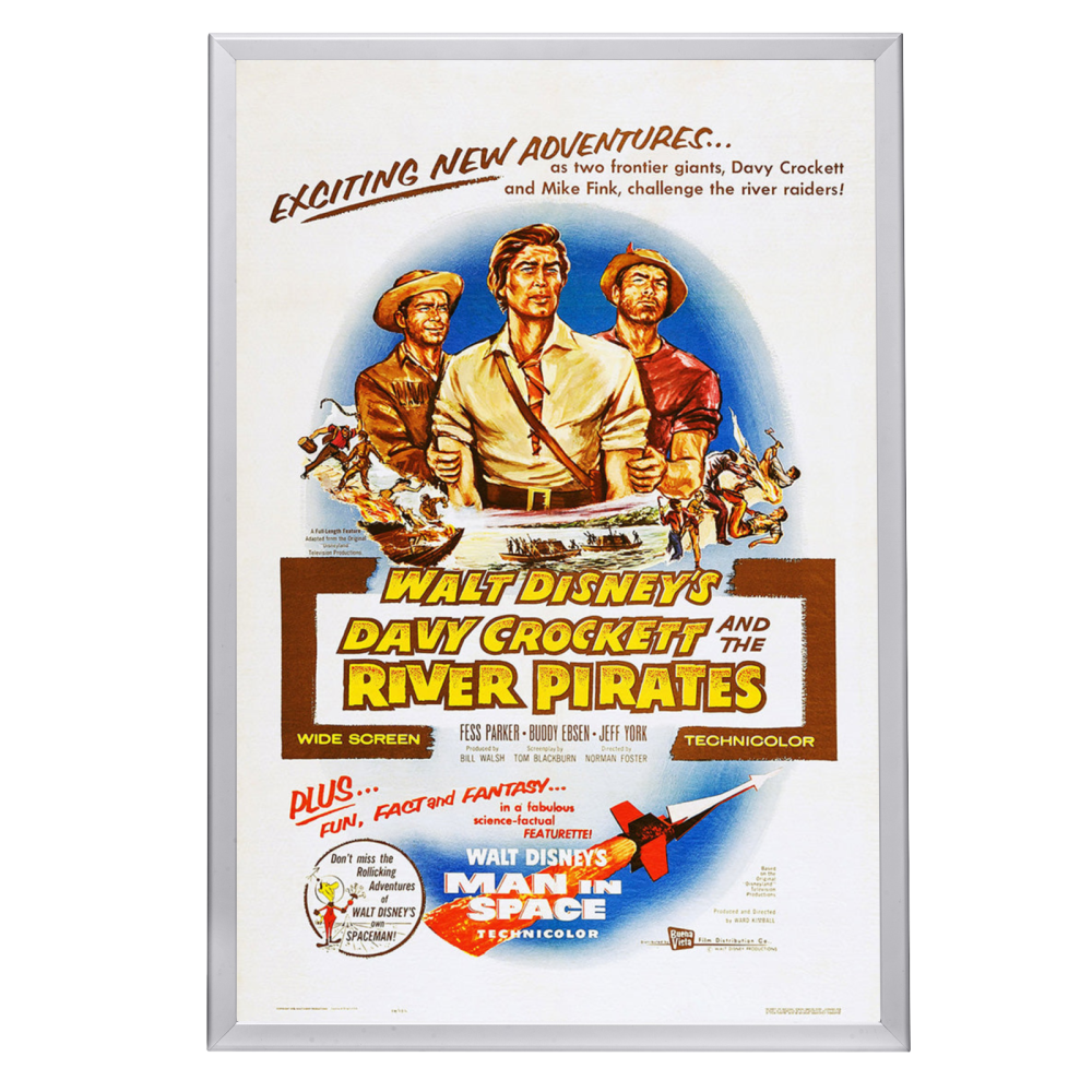 "Davy Crockett and the River Pirates" (1956) Framed Movie Poster