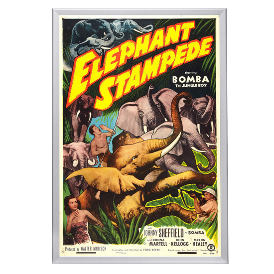 "Elephant Stampede" (1951) Framed Movie Poster