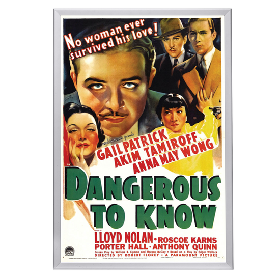 "Dangerous To Know" (1938) Framed Movie Poster