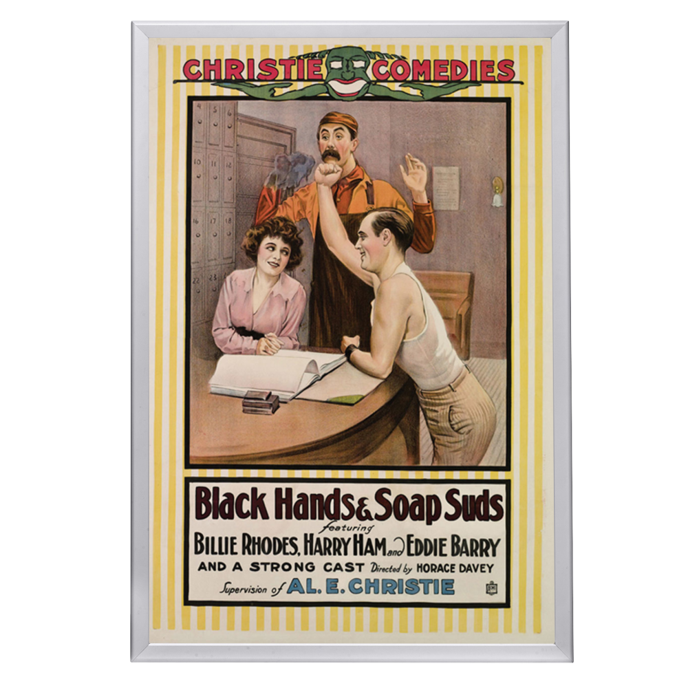 "Black Hands And Soap Suds" (1917) Framed Movie Poster