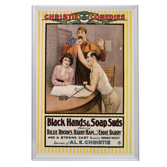 "Black Hands And Soap Suds" (1917) Framed Movie Poster