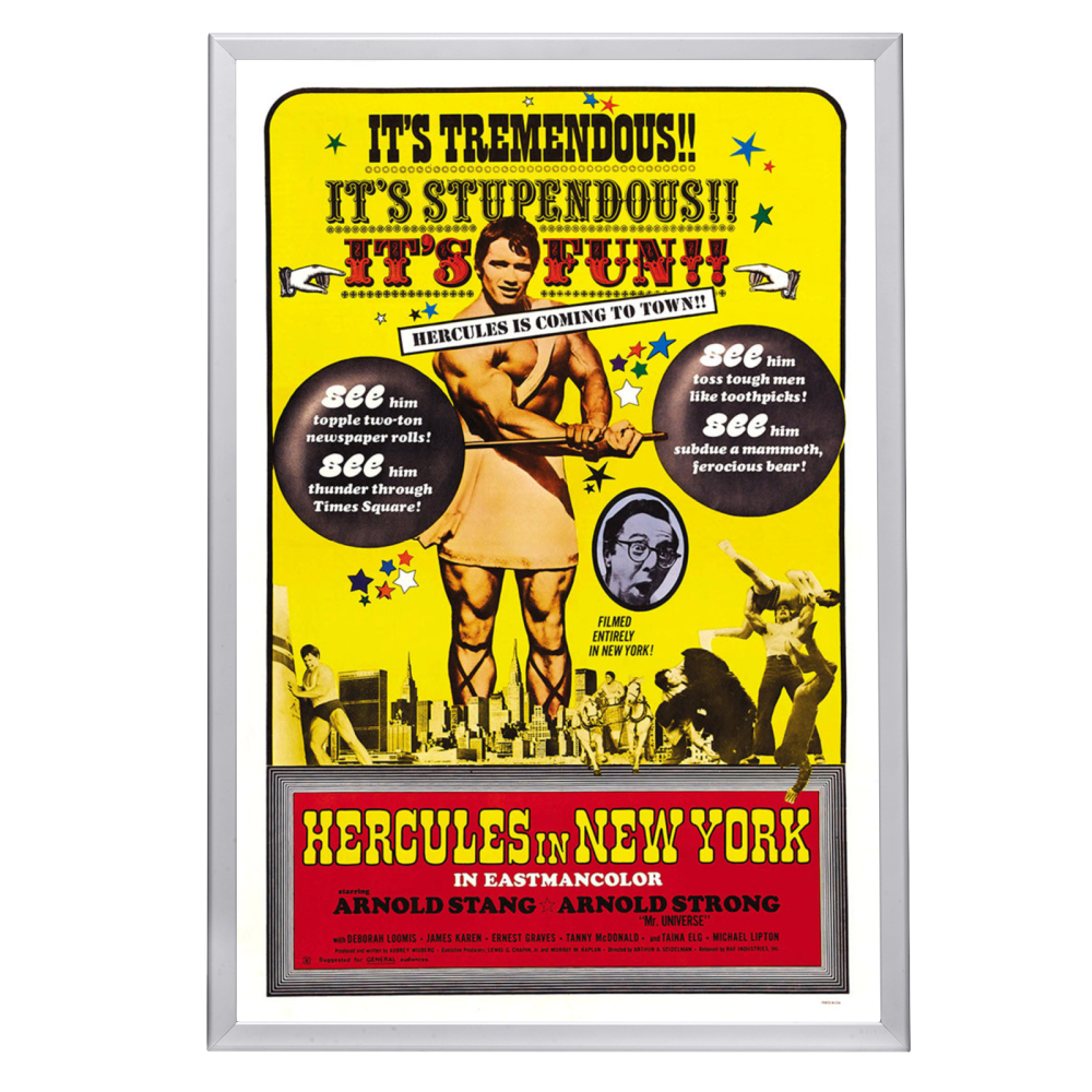 "Hercules In New York" (1970) Framed Movie Poster