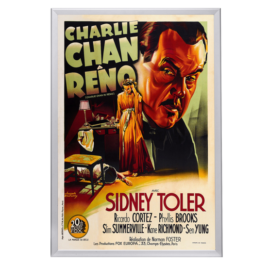 "Charlie Chan In Reno (French)" (1939) Framed Movie Poster