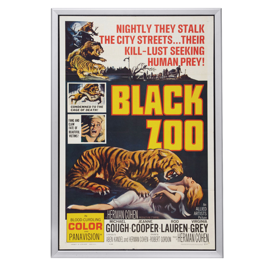 "Black Zoo" (1963) Framed Movie Poster