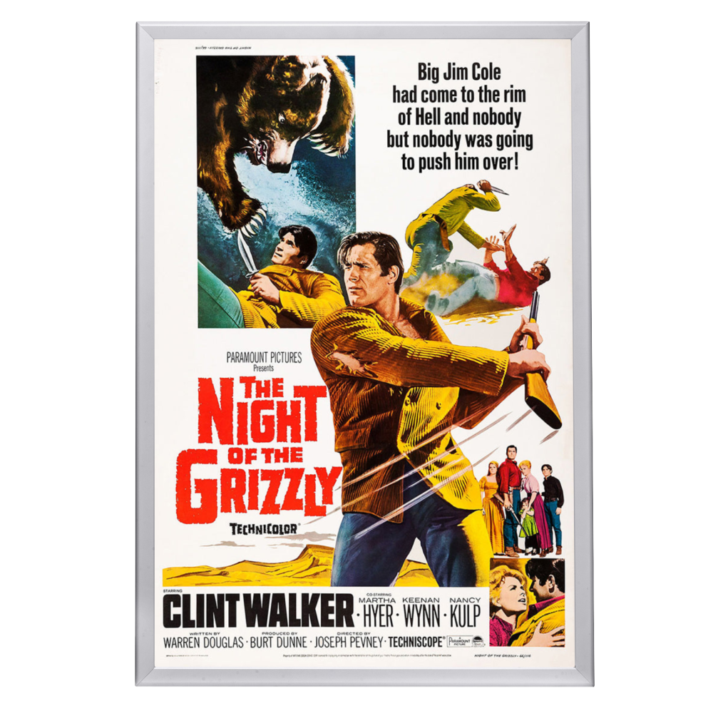 "Night Of The Grizzly" (1966) Framed Movie Poster