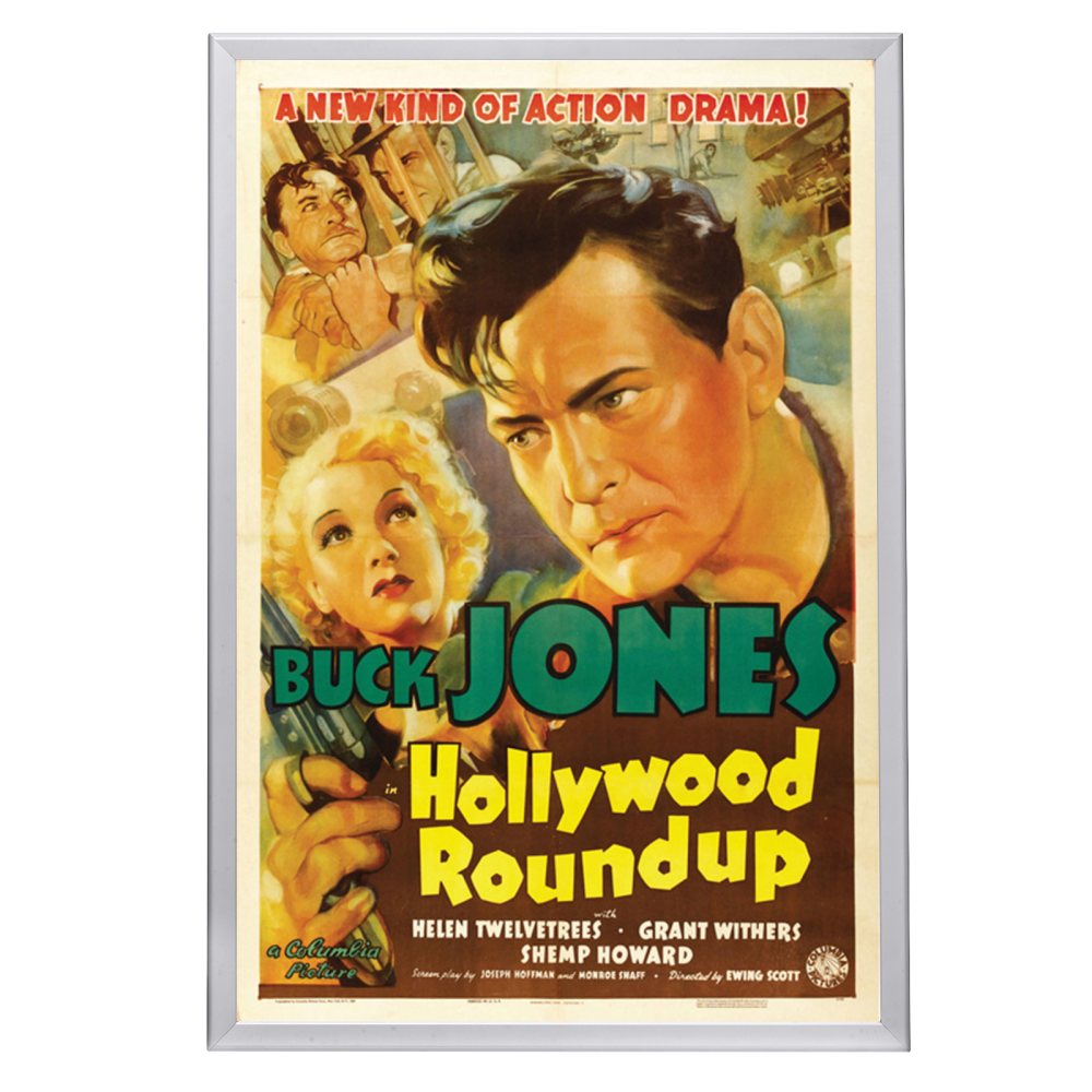 "Hollywood Roundup" (1937) Framed Movie Poster