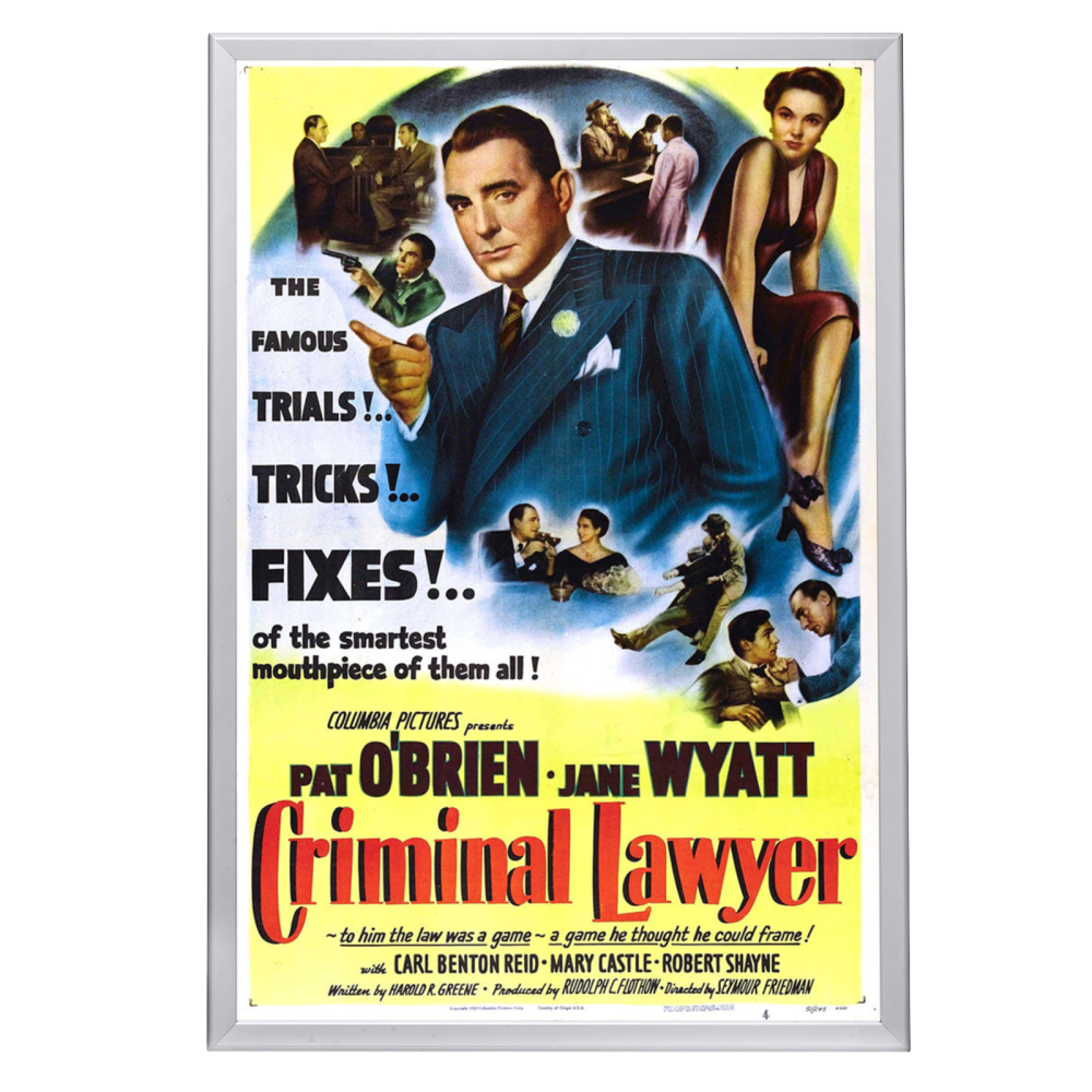 "Criminal Lawyer" (1951) Framed Movie Poster