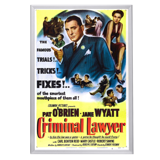 "Criminal Lawyer" (1951) Framed Movie Poster