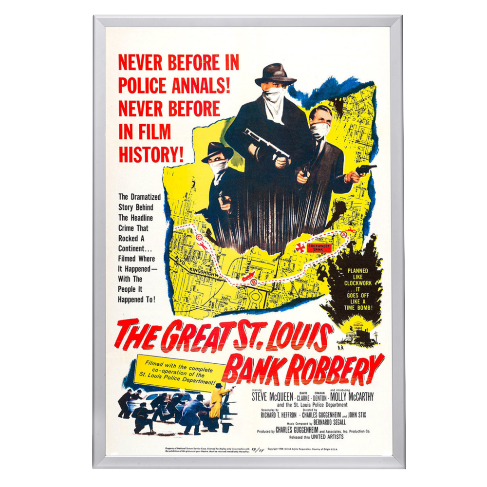 "Great St. Louis Bank Robbery" (1959) Framed Movie Poster