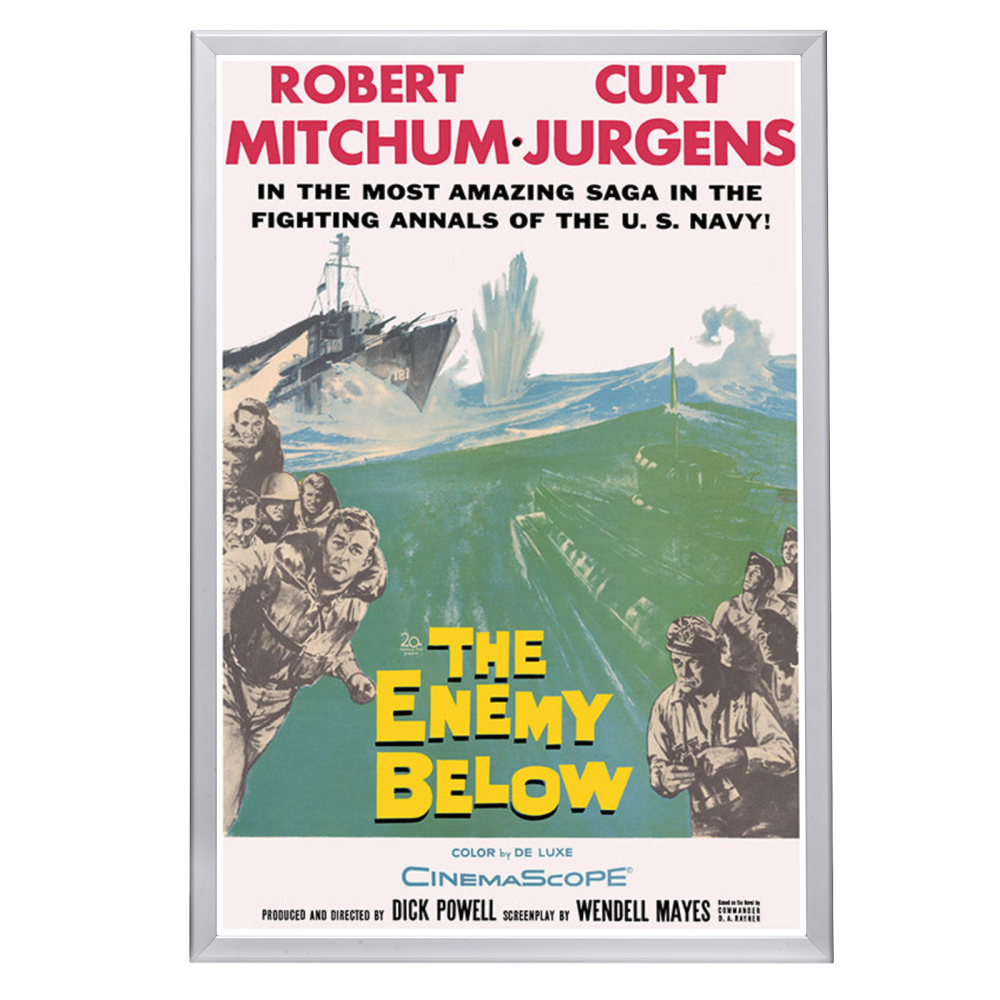 "Enemy Below" (1958) Framed Movie Poster