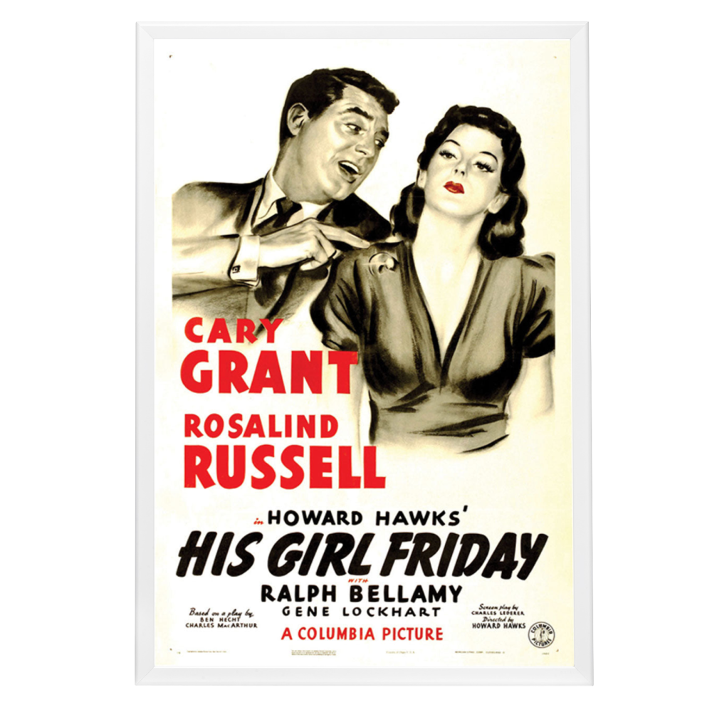 "His Girl Friday" (1940) Framed Movie Poster