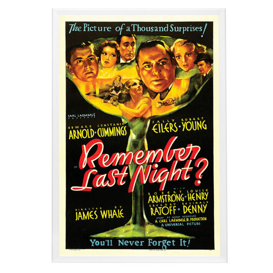 "Remember Last Night" (1935) Framed Movie Poster