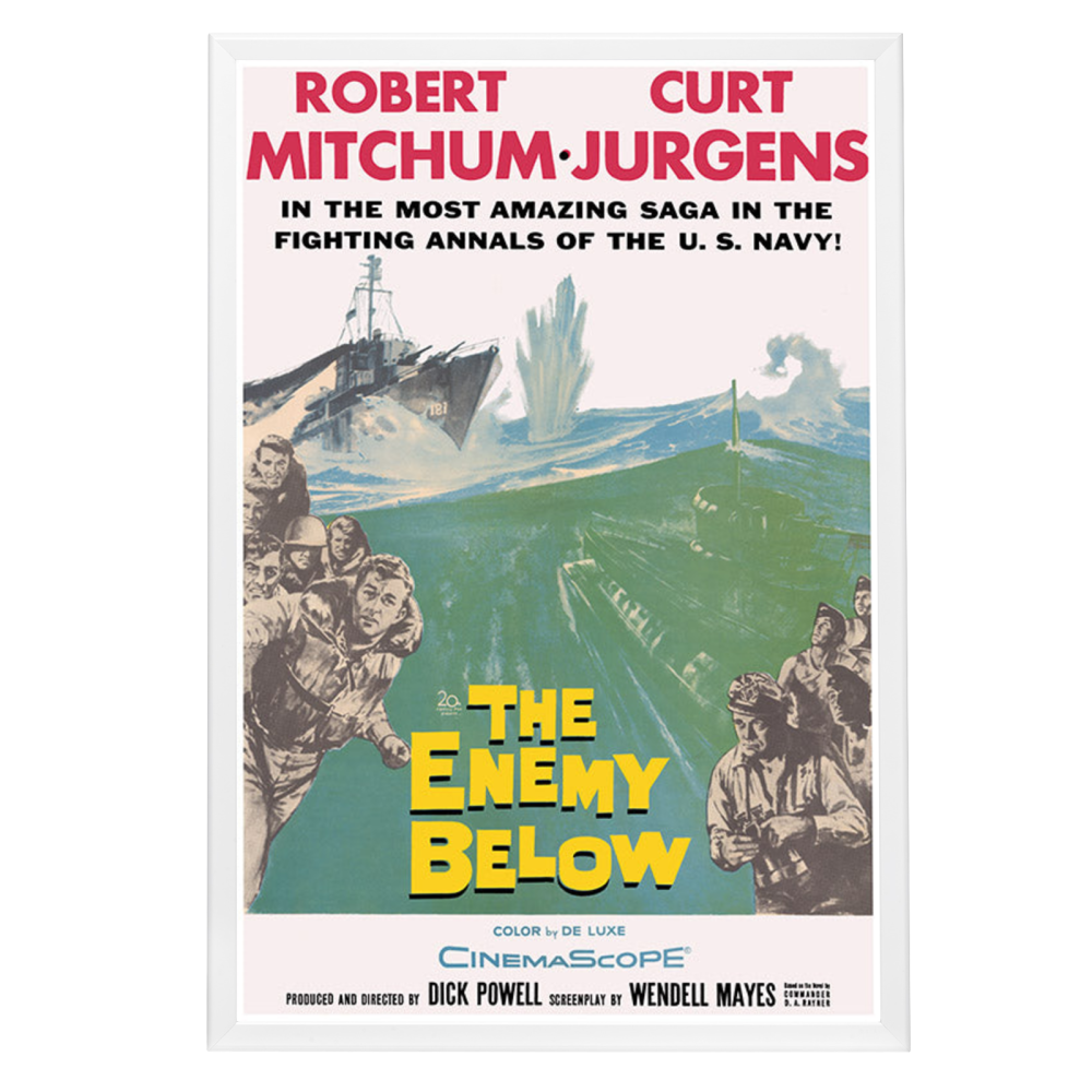 "Enemy Below" (1958) Framed Movie Poster