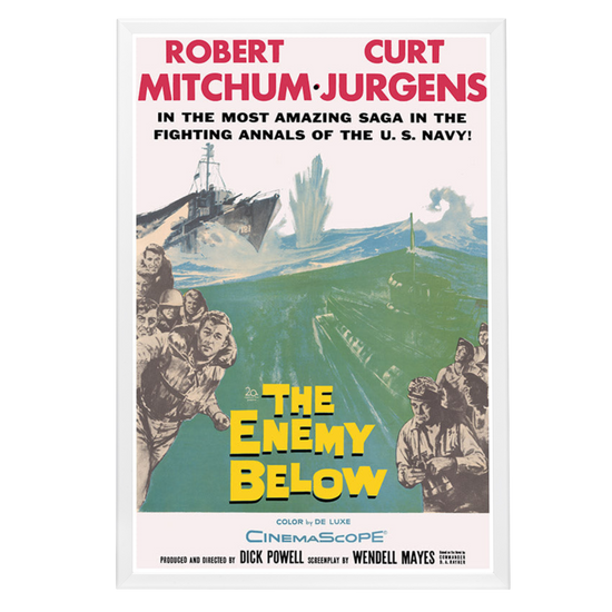 "Enemy Below" (1958) Framed Movie Poster