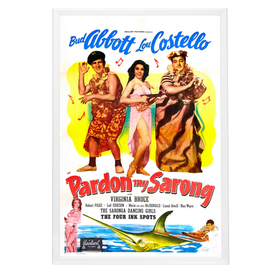 "Pardon My Sarong" (1942) Framed Movie Poster