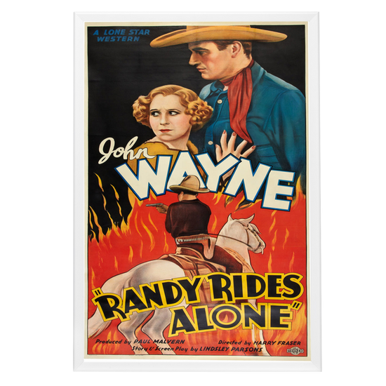 "Randy Rides Alone" (1934) Framed Movie Poster