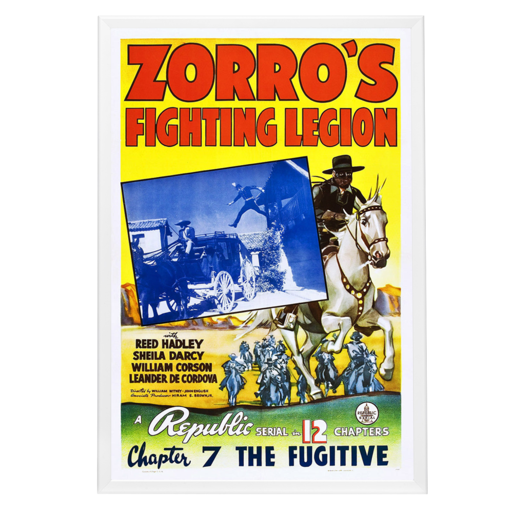 "Zorro's Fighting Legion" (1939) Framed Movie Poster