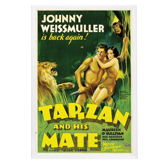 "Tarzan And His Mate" (1934) Framed Movie Poster