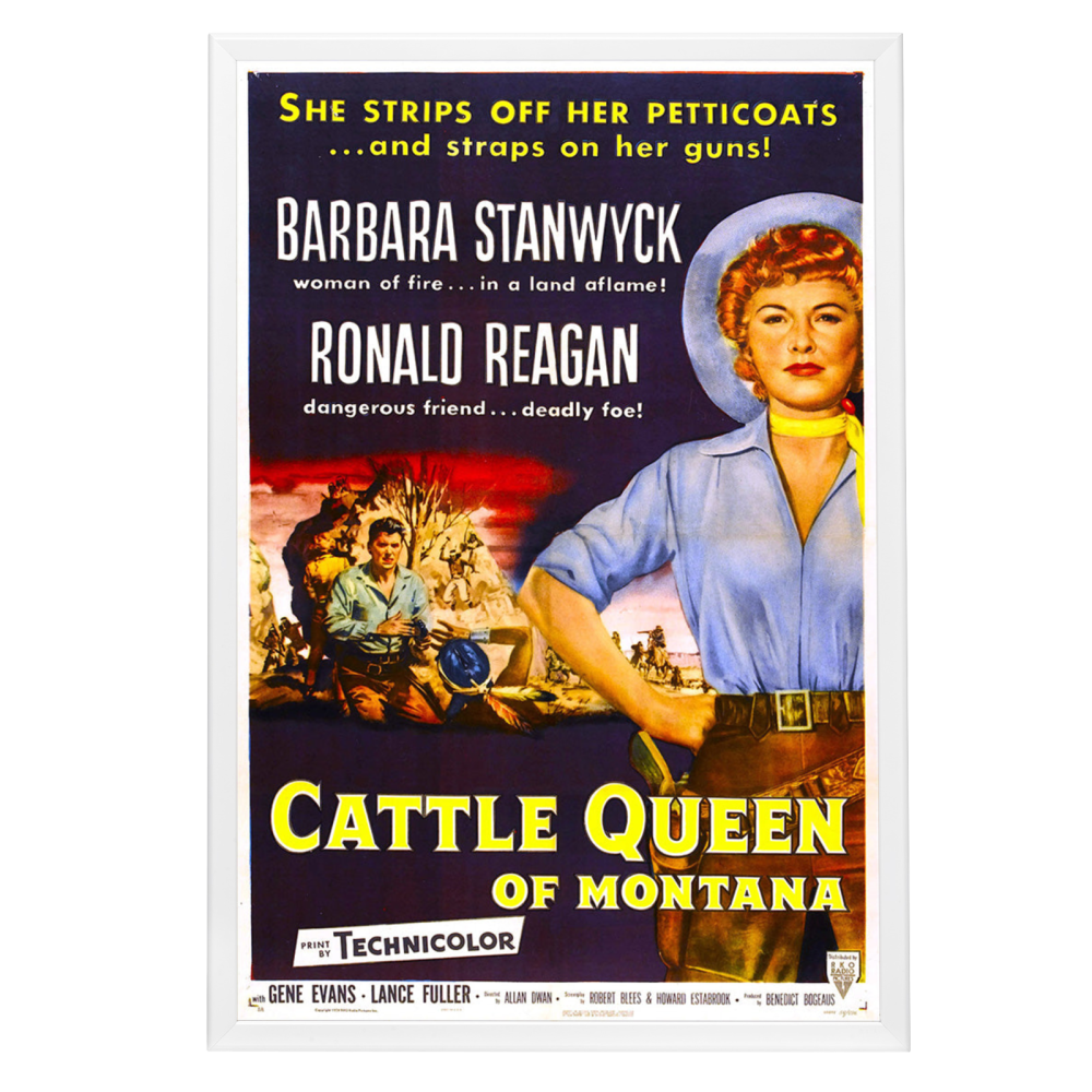 "Cattle Queen Of Montana" (1954) Framed Movie Poster