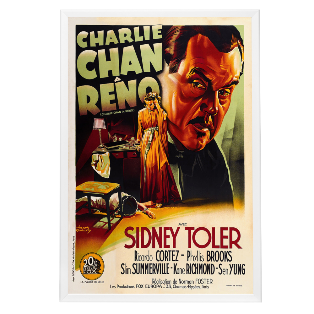 "Charlie Chan In Reno (French)" (1939) Framed Movie Poster