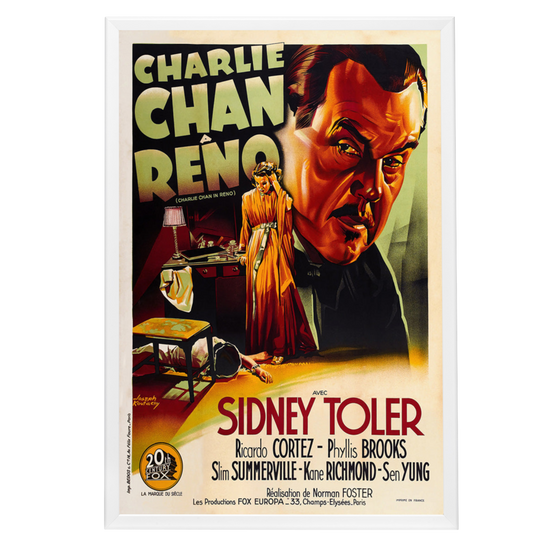 "Charlie Chan In Reno (French)" (1939) Framed Movie Poster