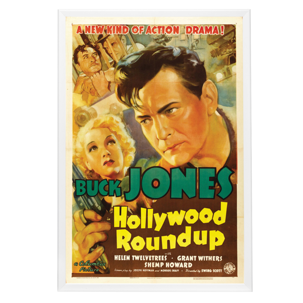 "Hollywood Roundup" (1937) Framed Movie Poster