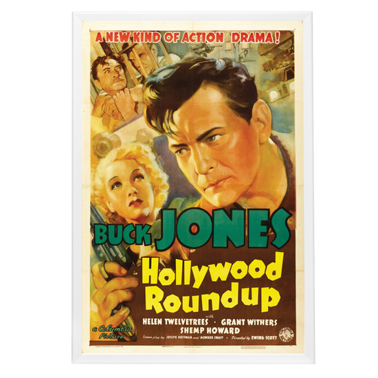 "Hollywood Roundup" (1937) Framed Movie Poster