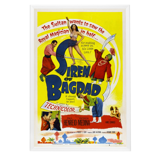 "Siren Of Bagdad" (1953) Framed Movie Poster