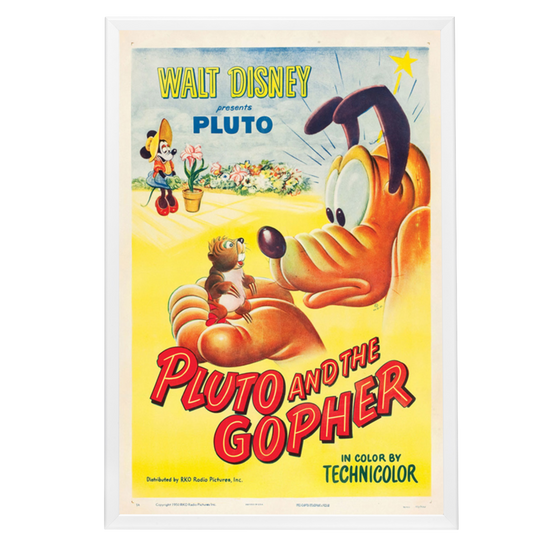"Pluto And The Gopher" (1950) Framed Movie Poster