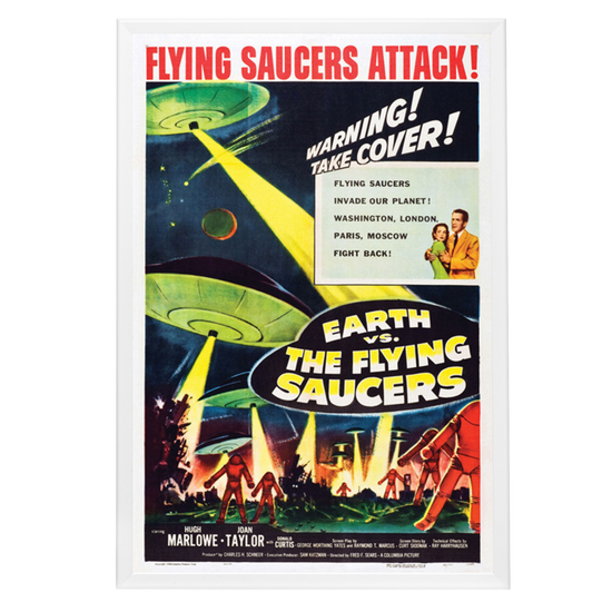 "Earth Vs. The Flying Saucers" (1956) Framed Movie Poster