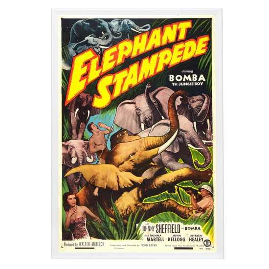 "Elephant Stampede" (1951) Framed Movie Poster