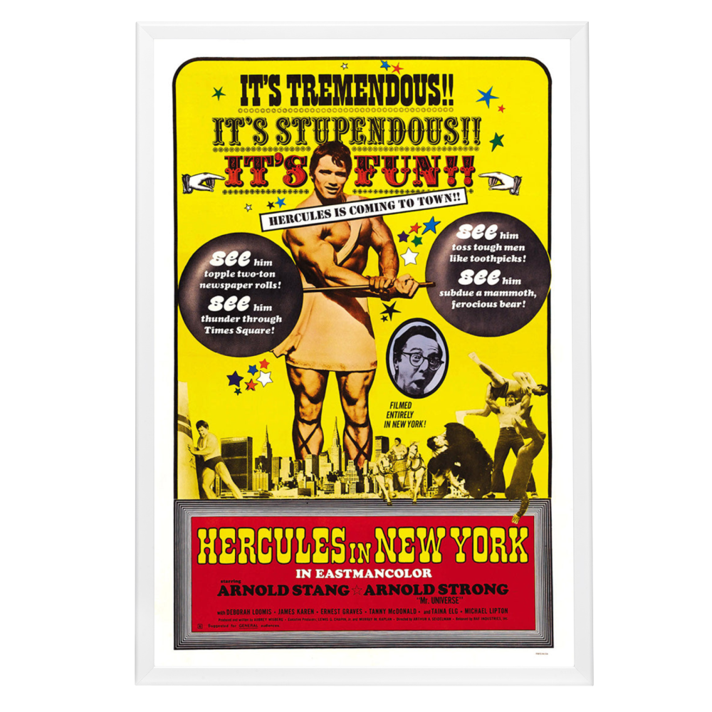 "Hercules In New York" (1970) Framed Movie Poster