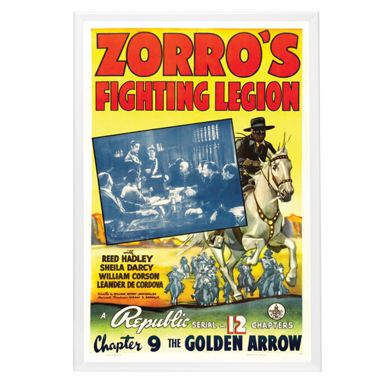 "Zorro's Fighting Legion" (1939) Framed Movie Poster