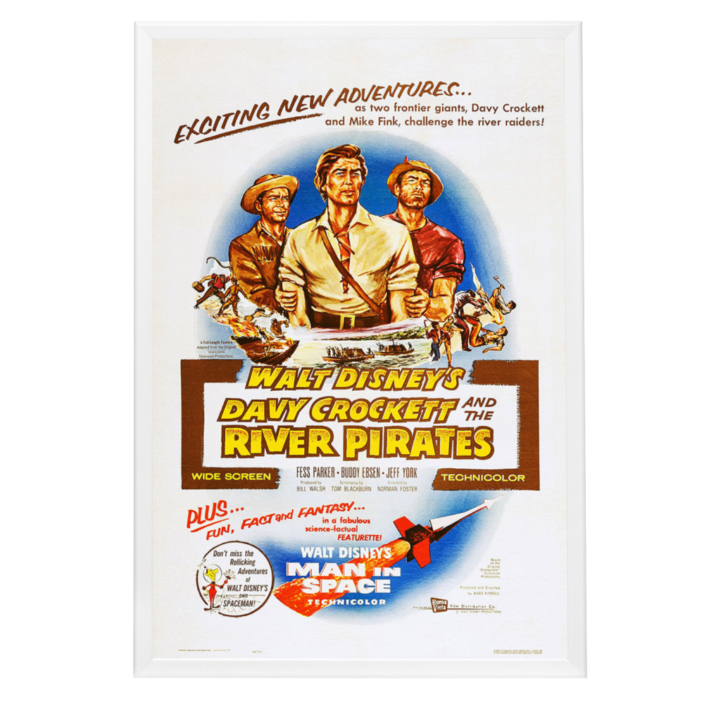 "Davy Crockett and the River Pirates" (1956) Framed Movie Poster