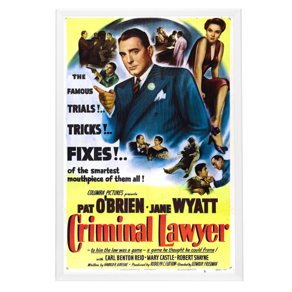 "Criminal Lawyer" (1951) Framed Movie Poster