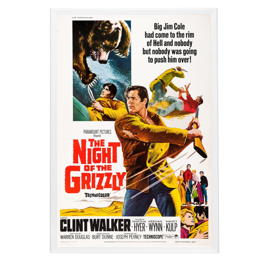 "Night Of The Grizzly" (1966) Framed Movie Poster