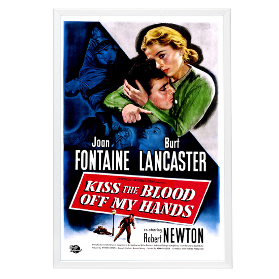 "Kiss The Blood Off My Hands" (1948) Framed Movie Poster