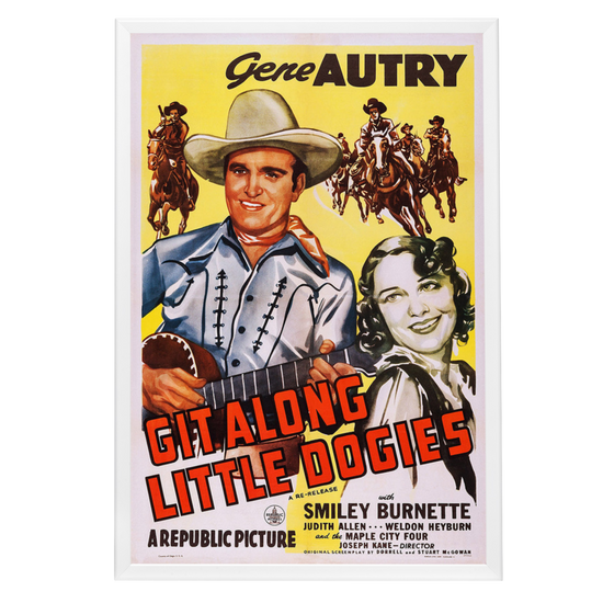 "Git Along Little Doggies" (1937) Framed Movie Poster