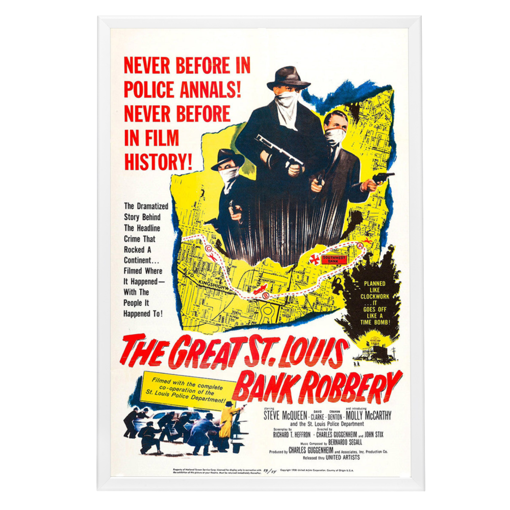 "Great St. Louis Bank Robbery" (1959) Framed Movie Poster