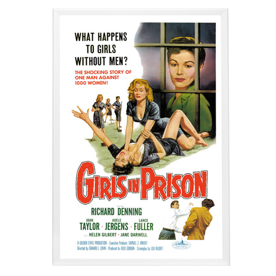 Load image into Gallery viewer, &amp;quot;Girls in Prison&amp;quot; (1956) Framed Movie Poster
