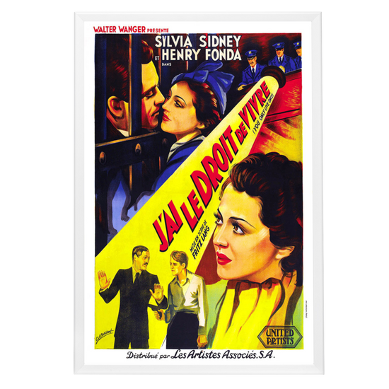 "You Only Live Once (French)" (1937) Framed Movie Poster