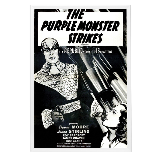 "Purple Monster Strikes" (1945) Framed Movie Poster