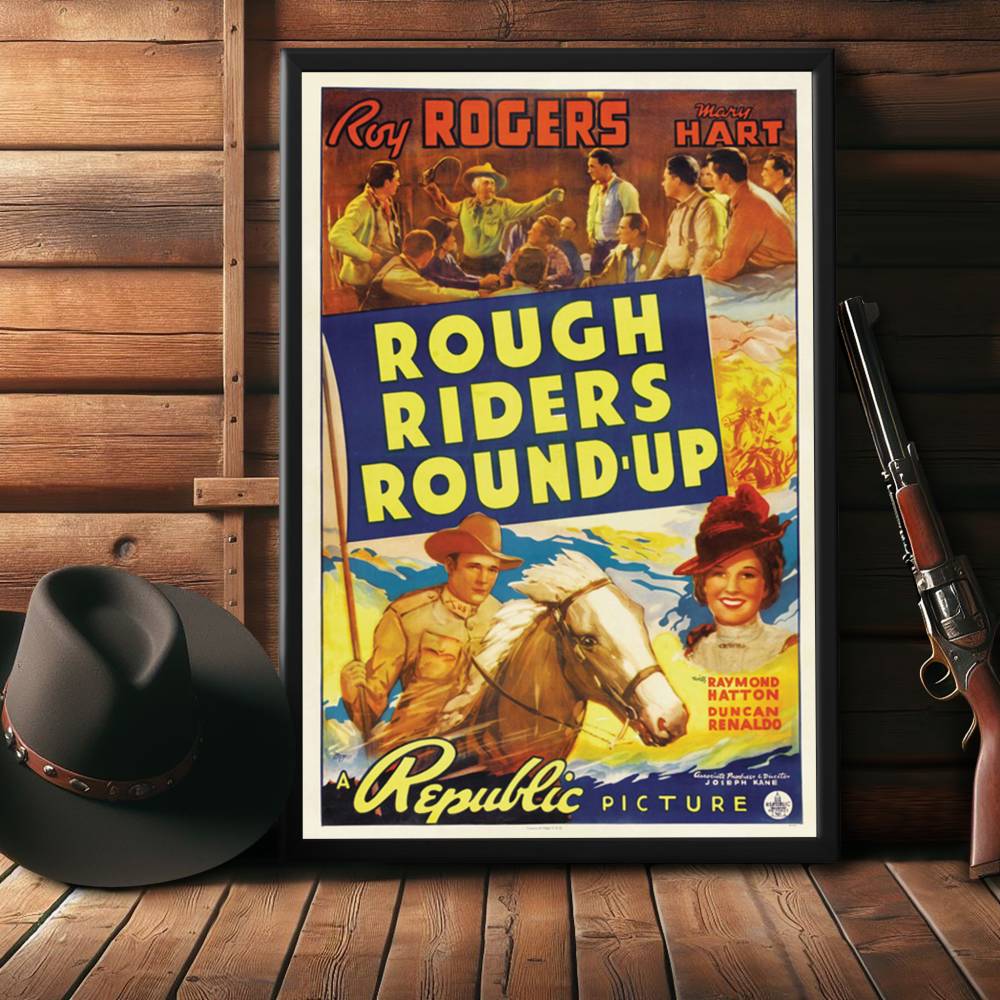 "Rough Riders Round-Up" (1939) Framed Movie Poster