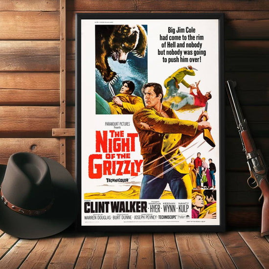 "Night Of The Grizzly" (1966) Framed Movie Poster