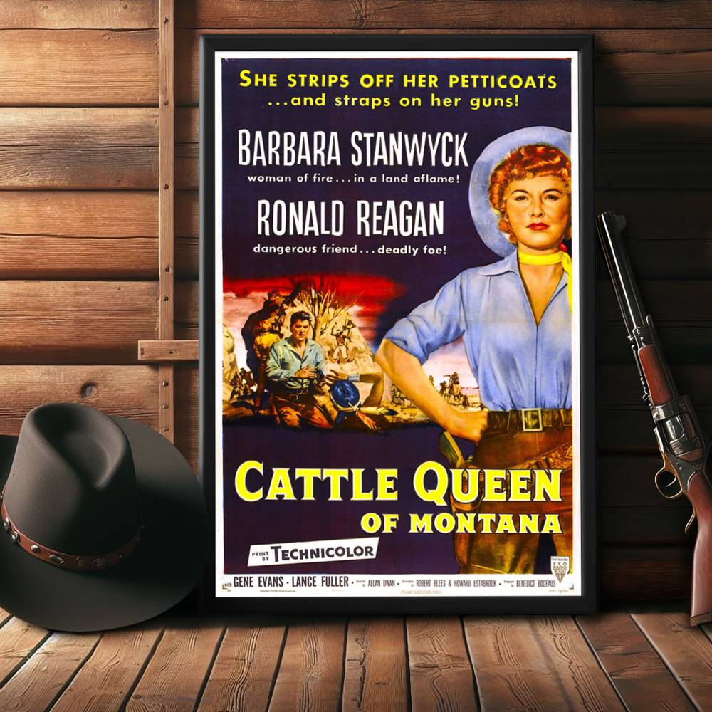 "Cattle Queen Of Montana" (1954) Framed Movie Poster