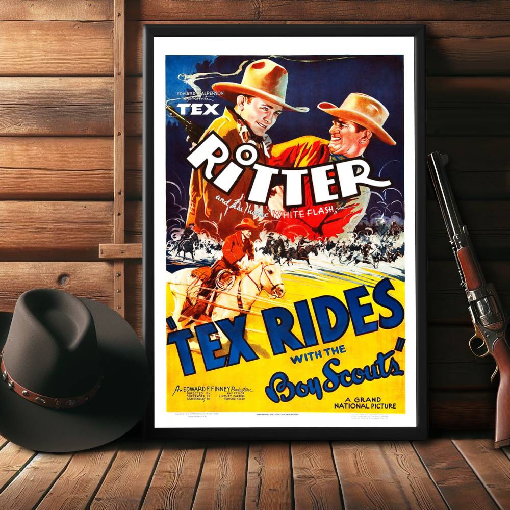 "Tex Rides With The Boy Scouts" (1937) Framed Movie Poster