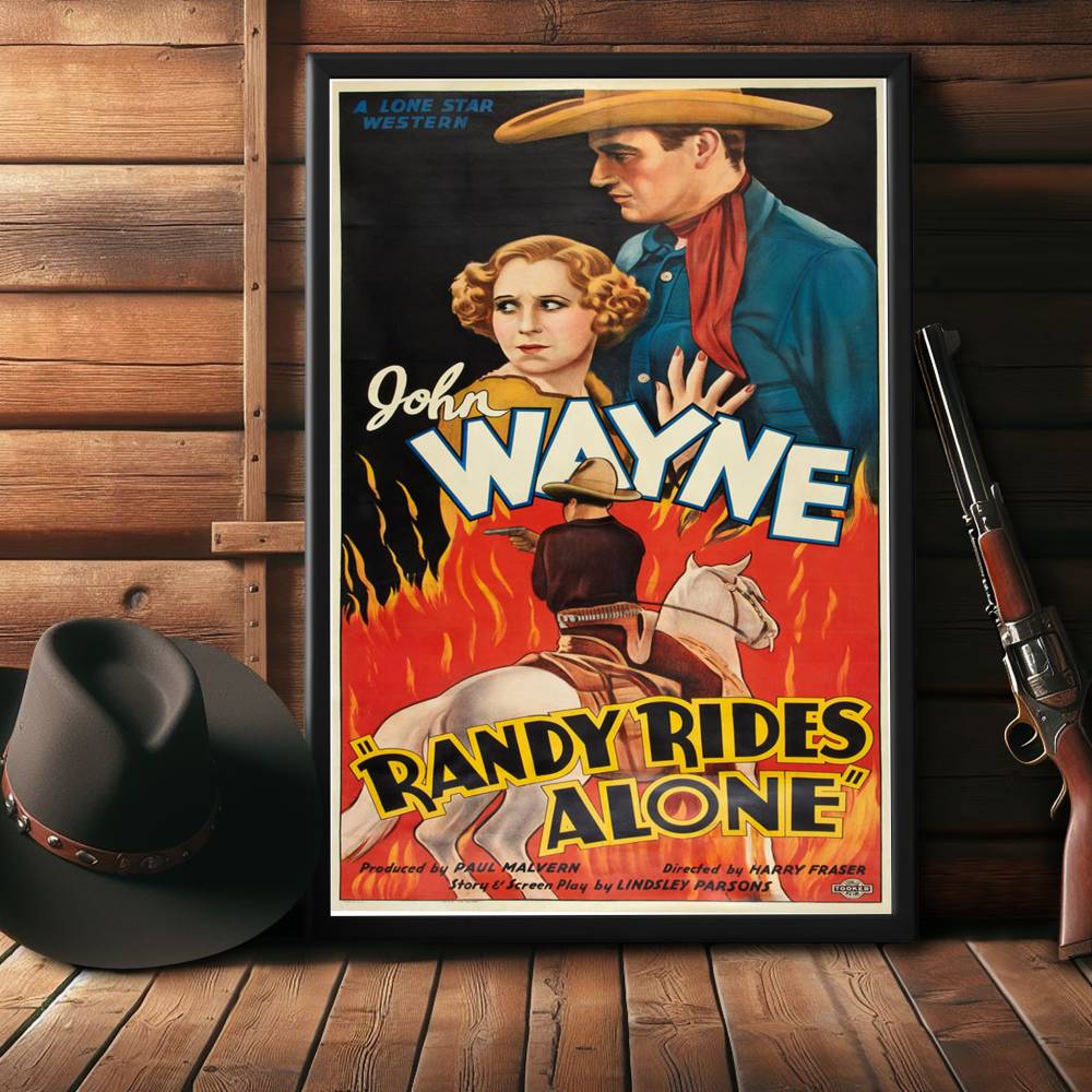 "Randy Rides Alone" (1934) Framed Movie Poster